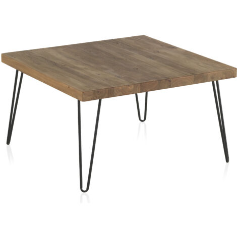 Mesa Auxiliar De Madera De Olmo Viejo Con Patas De Metal (1/3)