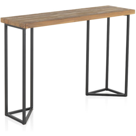 Mesa Auxiliar De Madera Olmo Viejo Con Patas De Metal (1/3)