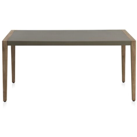 Mesa De Madera De Acacia Y Tapa De Cemento Ligero Duralcrete 160X90 Coleccion Piazza (1/4)