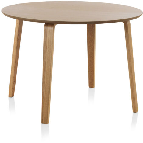 Mesa De Comedor Redonda De Madera Natural De 110 Cm De Diámetro (1/3)