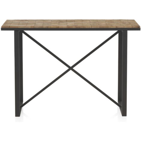 Mesa Consola De Madera Con Frente De Bloque (1/4)