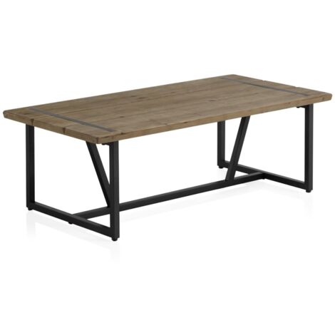 Mesa De Centro De Metal Con Tapa De Madera (1/4)