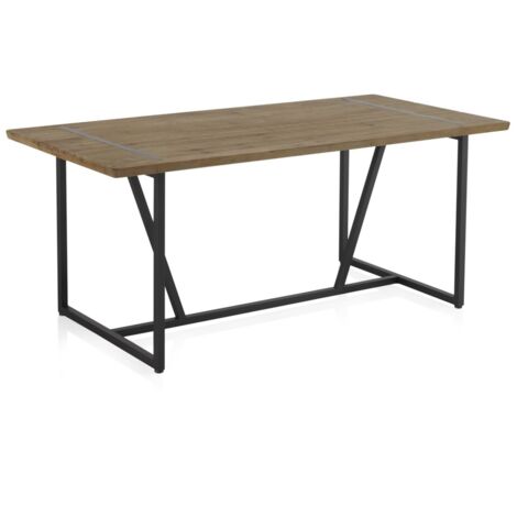 Mesa De Metal Con Tablero De Madera (1/4)