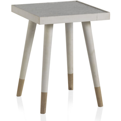 Mesa Auxiliar De Madera Blanca (1/2)