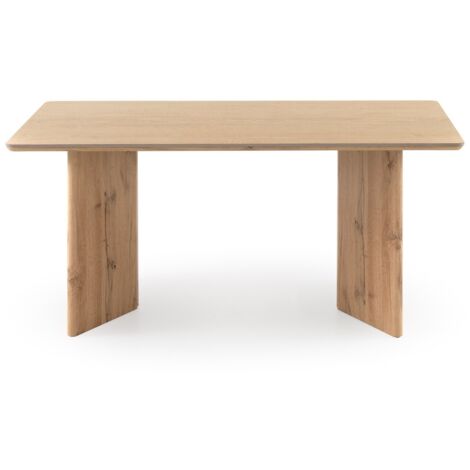 Mesa comedor rectangular 200x100 de patas en roble con sobre ceramico madera de fresno (1/4)