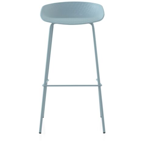 Pack De 2 Taburetes Pp Azul Cielo Con Patas Metalicas (1/4)