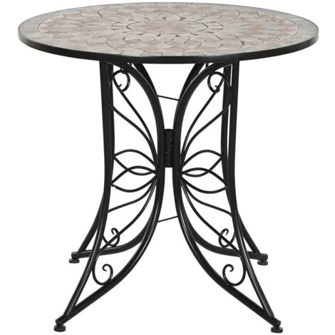 Mesa Metal Ceramica 80X80X76 Negro (1/5)