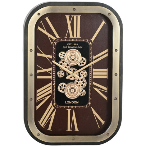 Reloj Pared Hierro Cristal 43X8,5X63 Movimiento (1/4)