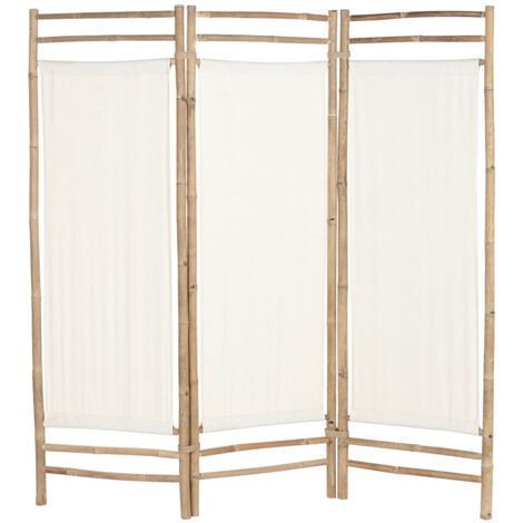 Biombo Bambu Algodon 165X3X175 3 Paneles (1/5)