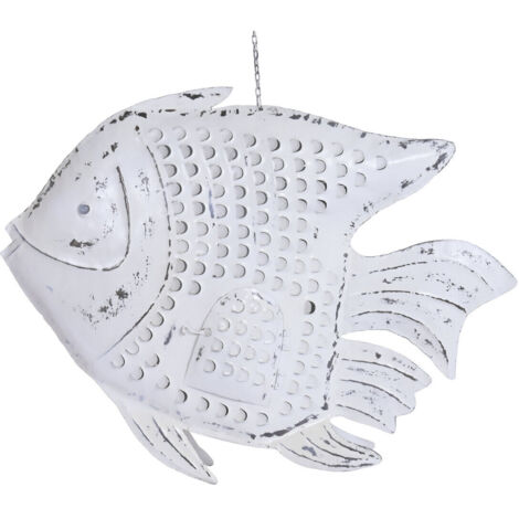 Decoracion Metal 108X16X80 Pez Decape Blanco (1/5)