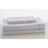 Juego de sábanas de algodón de 600 hilos color blanco. Cama de 200 cm. 4 piezas