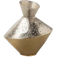 Jarron Aluminio Plateado / Dorado 23X23X22 Cm