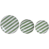 Vajilla Set 18 Porcelana 27X27X2,5 Rayas Verde