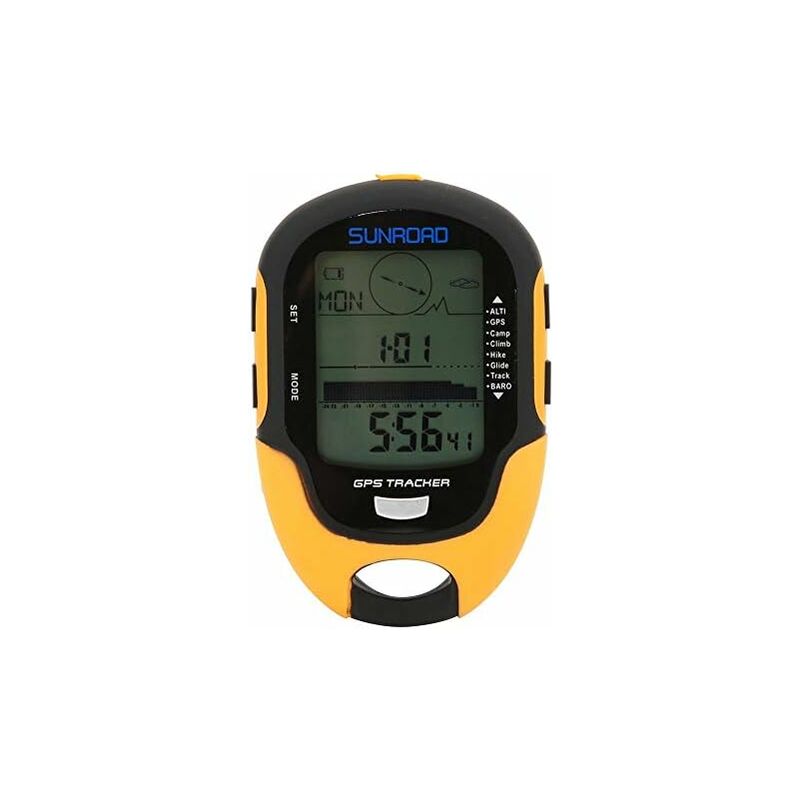 Harpra Altimètre électronique GPS FR510 ABS IPX4 étanche pour la navigation extérieure/compteur d'altitude/boussole d'humidité de la température/indicateur de tension/mesure d'altitude/baromètre