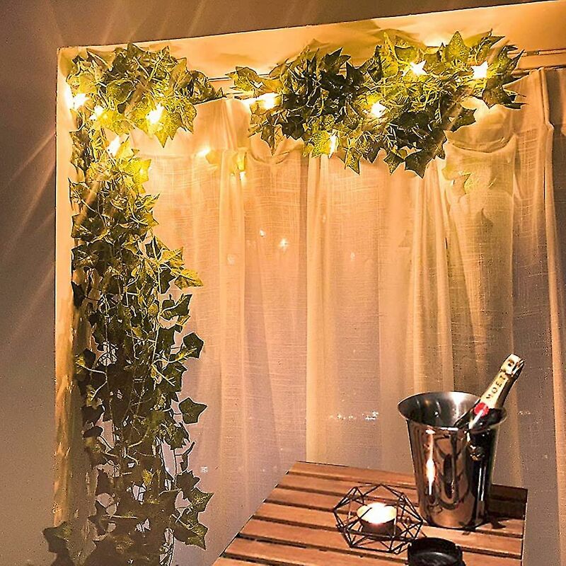 Guirlande Lierre Artificiel - 12 Pièces, Réaliste, Pour Déco Intérieur/extérieur, Mariage, Mur - 6