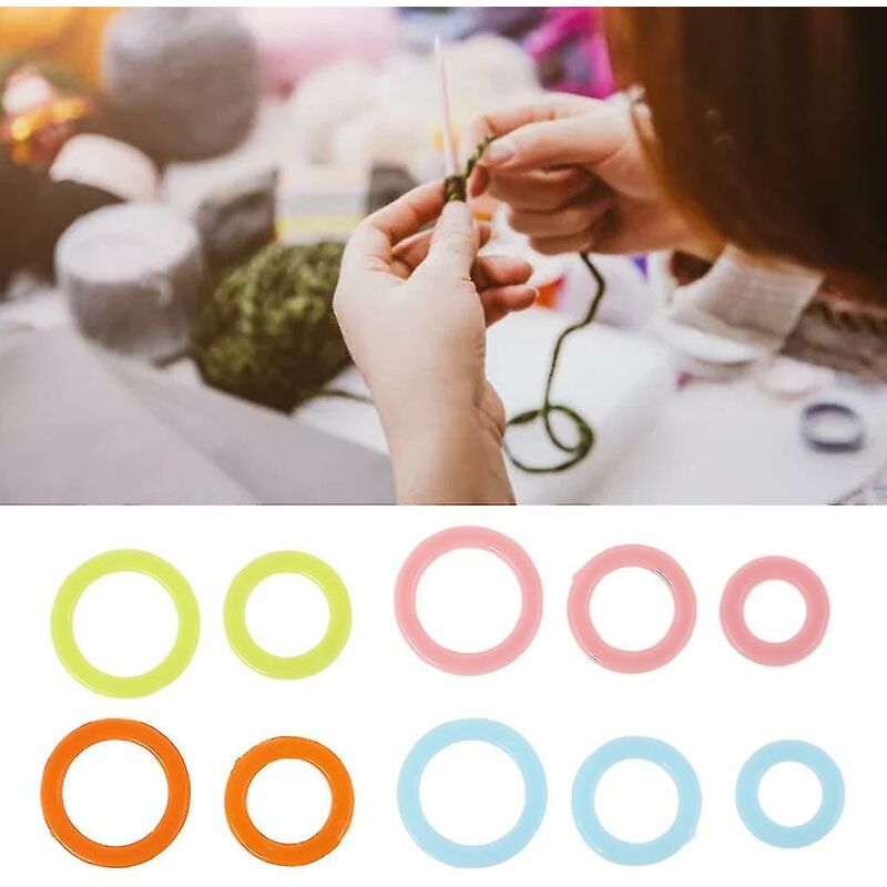 Lot De 50 Anneaux De Point De Tricot Avec Boîte En Plastique, 25 Petits Et 25 Grands Anneaux De Marquage, Accessoires De Couture Pour Bricolage Et Travaux Manuels