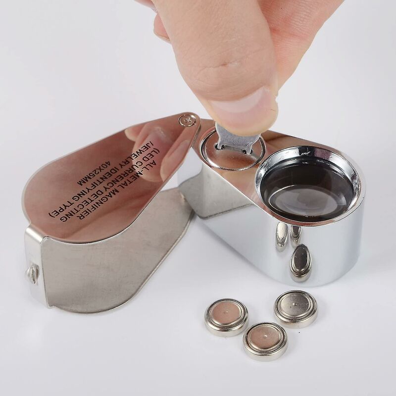 KEENSO Loupe à main Loupe 30X avec 3 lentilles optiques en acrylique à lumière LED Loupe de