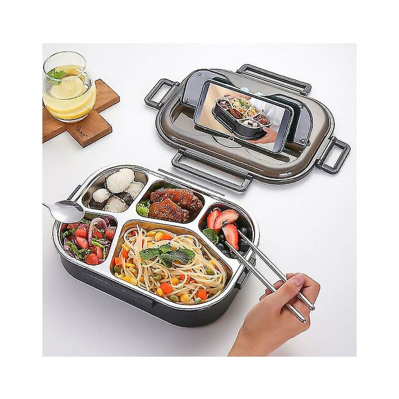 Boîte Repas Isotherme En Acier Inoxydable 304 Pyhodi - Rond Avec Couvercle Et Sac Isolant, Garde Au Chaud 4-5h