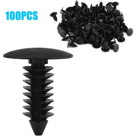 100 Rivets En Plastique Clips De Fixation Auto/Moto 6mm - Lot De 100 Attaches Pour Carénage, Pare-chocs, Garniture