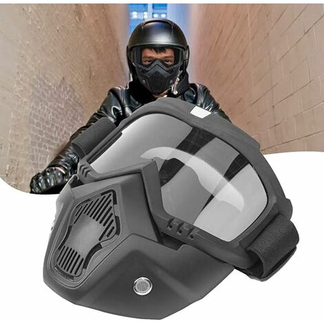 Keenso Lunettes D'Équitation Et Moto Avec Masque Amovible - Lunettes Hiver Coupe-Vent Transparent Pour Cyclistes