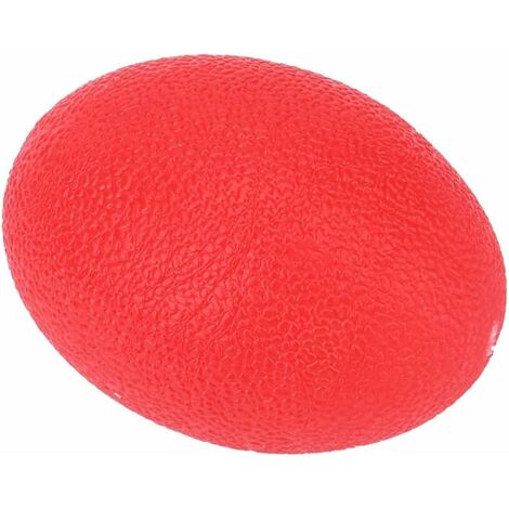 Keenso Boule de Poignée en Forme d'Oeuf, Oeuf de Massage d'exercice de Doigt de Mains Boule de Poignée de Thérapie de Massage de Silicone Rouge (1/5)