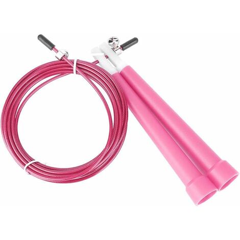 Corde à Sauter, Corde à Sauter de Vitesse Réglable pour l'Exercice d'Entraînement de Fitness, Boxe, Gym rose (1/5)