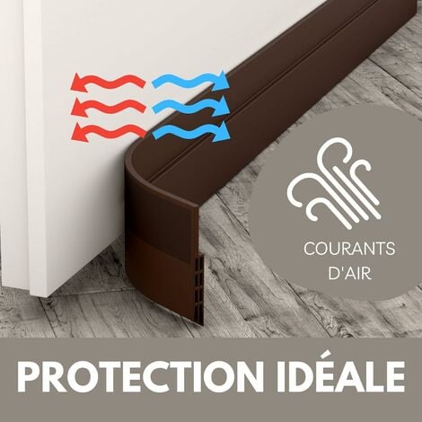 Base de porte coupe - vent et étanchéité de porte - nouvelle base de porte isolante (installation rapide), idéale pour l'isolation thermique, acoustique et contre l'humidité (Brun 1m)