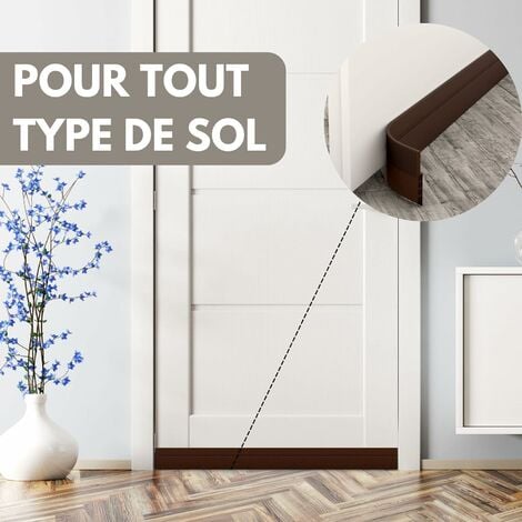 Base de porte coupe - vent et étanchéité de porte - nouvelle base de porte isolante (installation rapide), idéale pour l'isolation thermique, acoustique et contre l'humidité (Brun 1m)