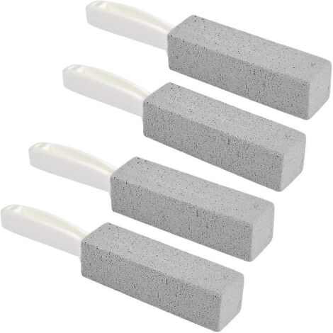 CREA Dhrs Nettoyant pour toilettes en pierre ponce 4 pièces avec poignée - Pierre de nettoyage en pierre ponce pour toilettes compatible