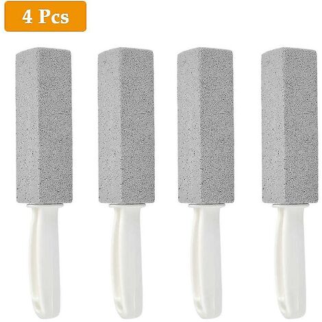 CREA Dhrs Nettoyant pour toilettes en pierre ponce 4 pièces avec poignée - Pierre de nettoyage en pierre ponce pour toilettes compatible