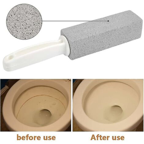 CREA Dhrs Nettoyant pour toilettes en pierre ponce 4 pièces avec poignée - Pierre de nettoyage en pierre ponce pour toilettes compatible
