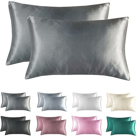 CREA Satin Pillow Case Standard Size Set Of 2 Soft And Silky Anti-wrinkle