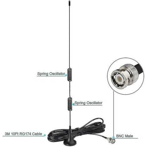 CREA Ham Radio Police Scanner Antenna Amateur Radio Mobile Radio Scanner Antenna Magnetic Base Bnc Male Antenna Compatible