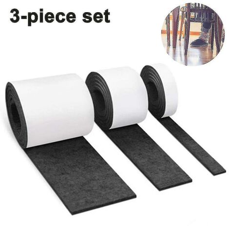 3 rouleaux de feutre autocollant compatibles avec les meubles, tapis coulissant de toute forme