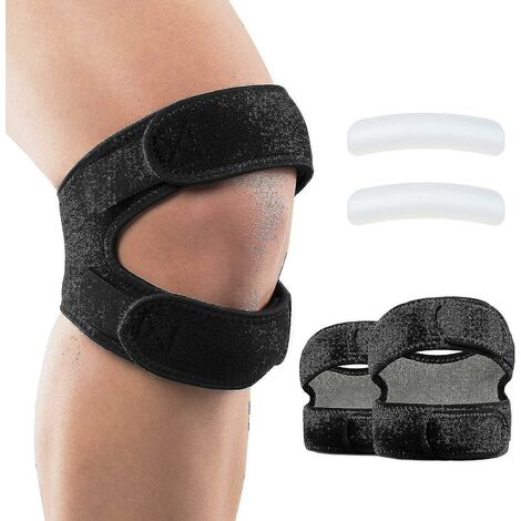 CREA Lot de 2 sangles de soutien pour tendon rotulien, soulagement de la douleur au genou et sangle pour tendon rotulien pour hommes et femmes (1/4)