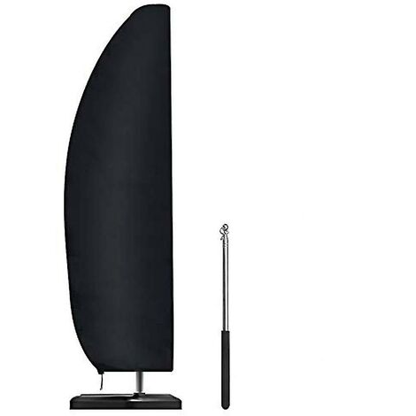 Parasol Cover, Waterproof, Windproof, Heavy Duty Rip Proof Oxford Fabric Extra Large Cantilever Umbrella Cover With Zip (265 X 40/70 / 50 Cm) - Black (1/5)