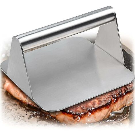 Meat Press, Stainless Steel Minced Steaks, Grill Press, Burger Smasher With Handle (1/5)