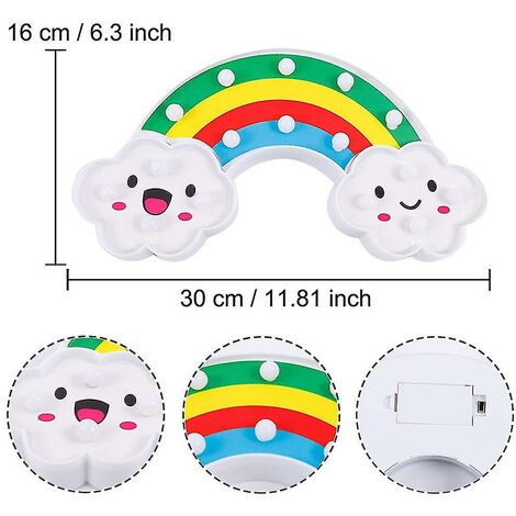 Belle lampe arc-en-ciel - Lampe de nuit arc-en-ciel colorée Lampe de table Lampe de chevet Décor de chambre
