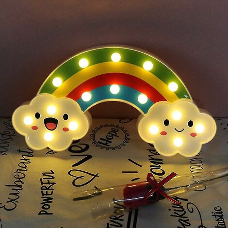 Belle lampe arc-en-ciel - Lampe de nuit arc-en-ciel colorée Lampe de table Lampe de chevet Décor de chambre