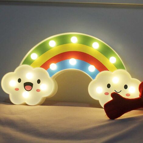 Belle lampe arc-en-ciel - Lampe de nuit arc-en-ciel colorée Lampe de table Lampe de chevet Décor de chambre