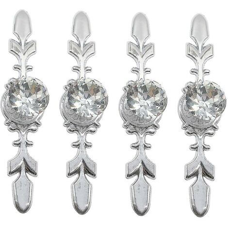 Ensemble de 4 boutons de porte en cristal, boutons d'armoire, poignée de tiroir en cristal diamant, bouton de porte de placard, quincaillerie de meubles (170 mm) (1/5)