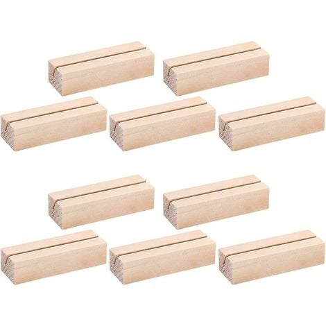 CREA Lot de 10 porte-cartes en bois pour numéros de table/affiches Porte-cartes en bois pour étiquettes nominatives