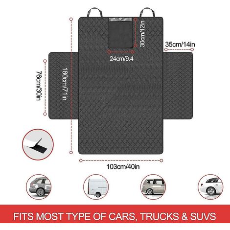 CREA Housse de Coffre de Voiture Universelle pour Chien Housse de Coffre pour la Plupart des Voitures imperméable et antidérapante, 180x103 Cm Housse de Coffre de Voiture pour Chien Suv et Fourgonnett