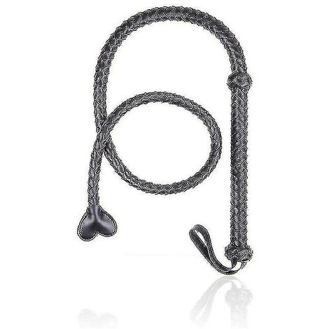 Cheval fouet CREA en cuir de vache véritable (noir) (1/5)
