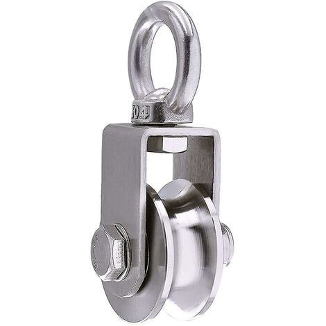 Poulie de levage CREA 500 kg avec 2 roulements, poulie à câble, poulie de 48 mm, anneau de levage 201, roue 48, rainure en U