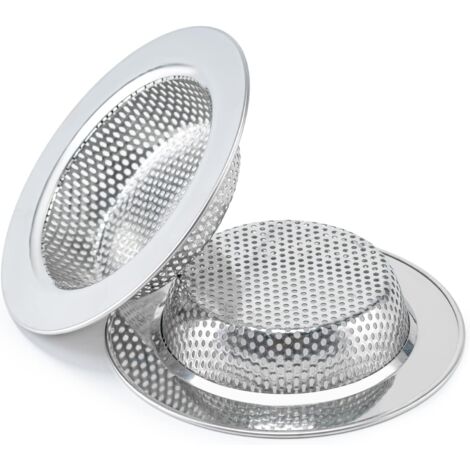 CREA Honmein Crépine d'évier 2 pièces, s'adapte à la plupart des paniers de vidange d'évier de cuisine, crépine d'évier de cuisine à double paroi améliorée (4,5 pouces). (1/3)