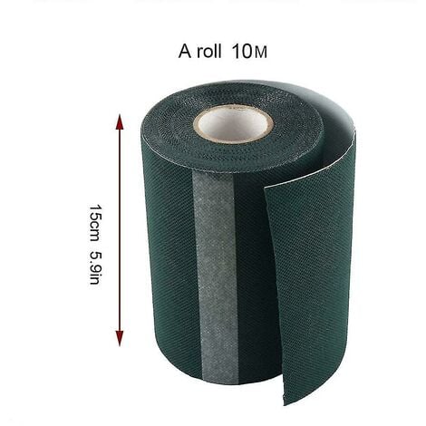 CREA 10 m x 15 cm ruban adhésif pour tapis de pelouse, ruban adhésif pour tapis de pelouse, ruban adhésif vert pour couture de pelouse