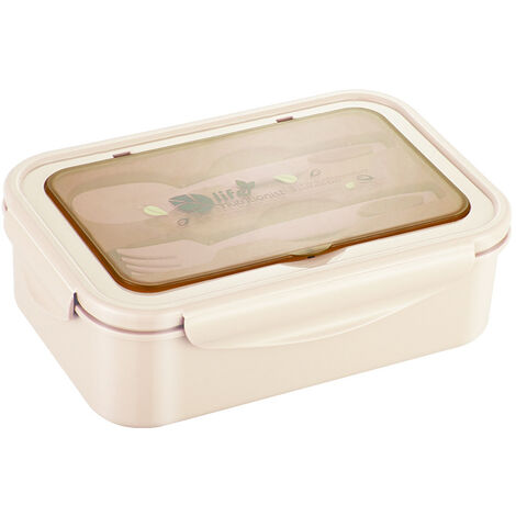CREA Boîtes à bento pour adultes – Boîte à déjeuner Bento de 1 400 ml pour enfants avec cuillère et fourchette – Durable, étanche pour les repas à emporter, sans BPA et sans danger pour les aliments (1/4)