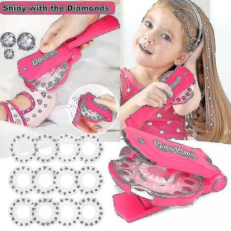 CREA Shiny Bling Diamond Hair Glitter Stapler Set Gemstone Decor Gift