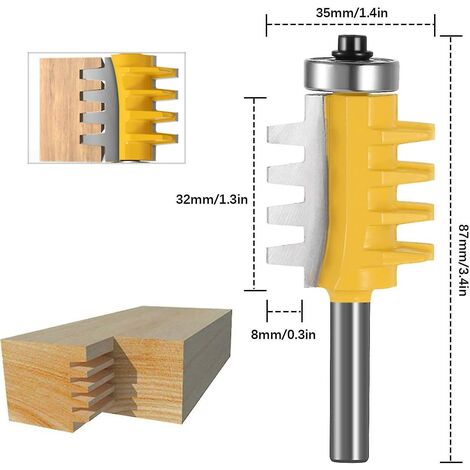 CREA Chisea 8mm tige Rail doigt réversible Joint routeur colle Bit conique Tenon coupe pour le travail du bois outils de charpentier